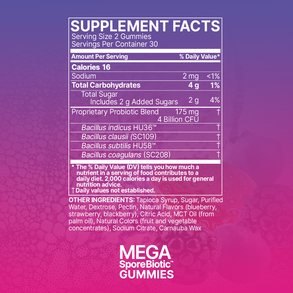 Megaspore Biotic Gummies for Adults